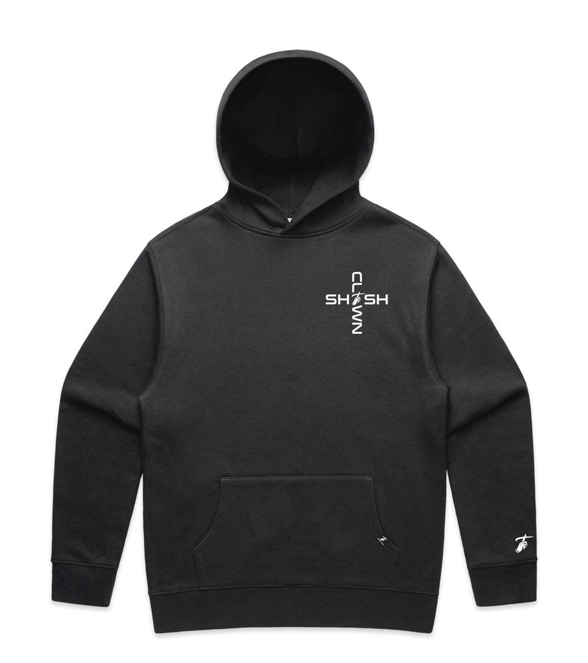 Faded Black Hoodie with Bold Graphic