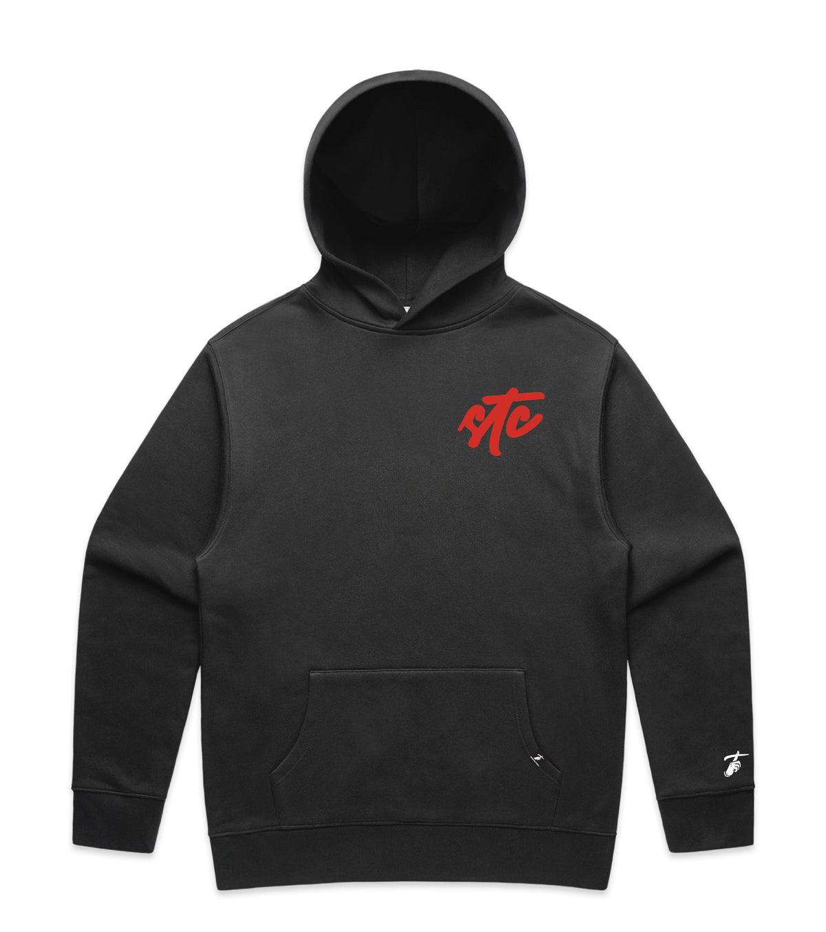Faded Black Hoodie with Bold Graphic