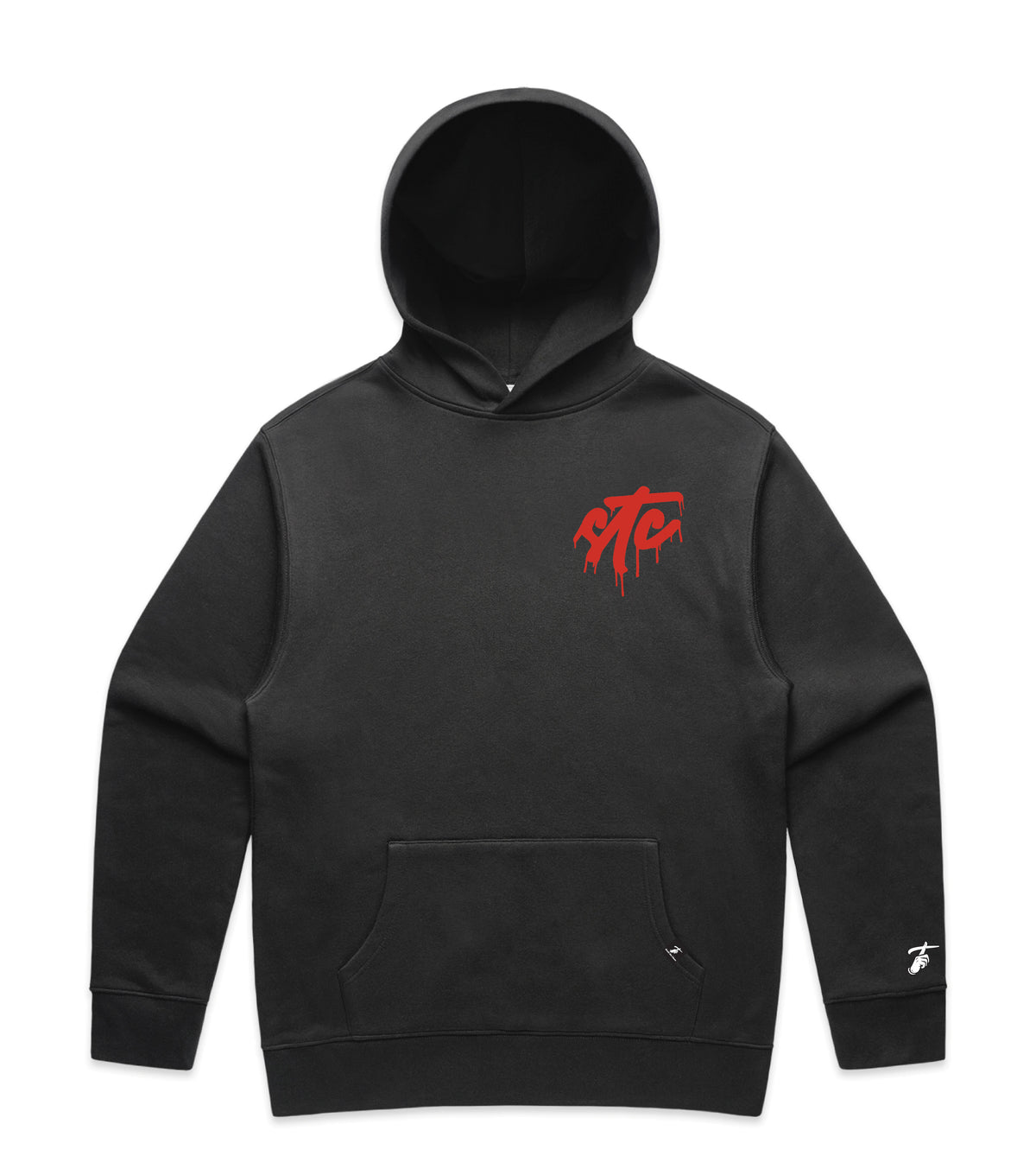 Faded Black Hoodie with Bold Graphic