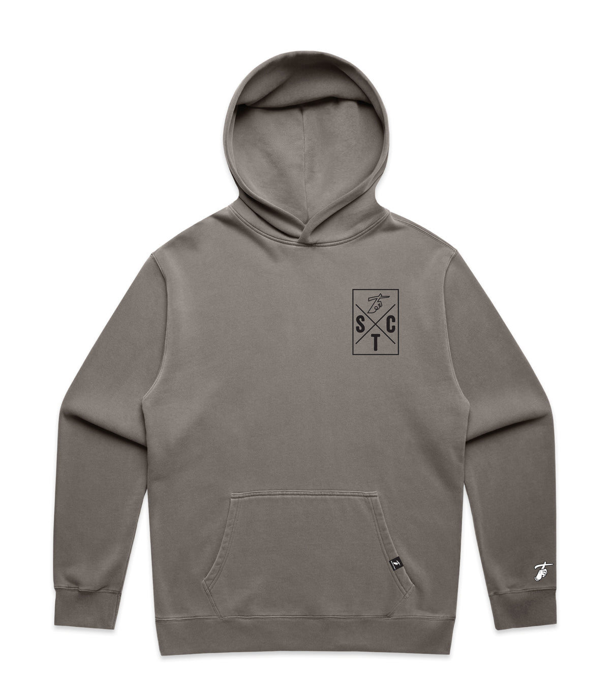 Faded Grey Hoodie with Bold Graphic