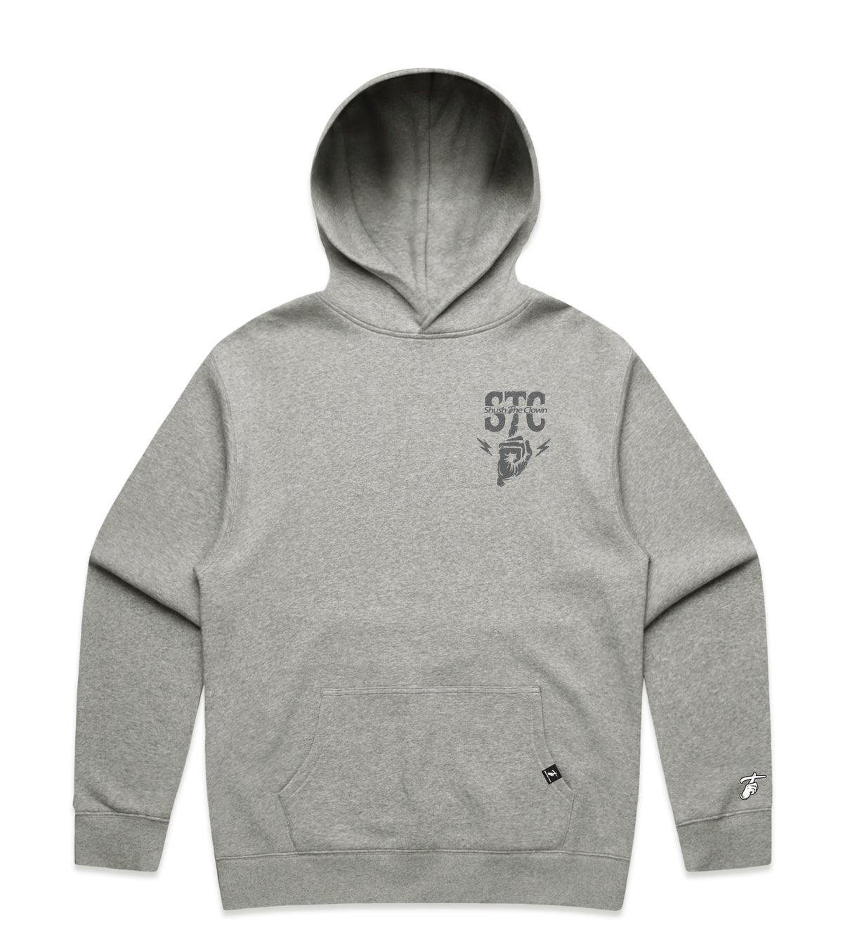 Grey Marle Hoodie with Bold Graphic