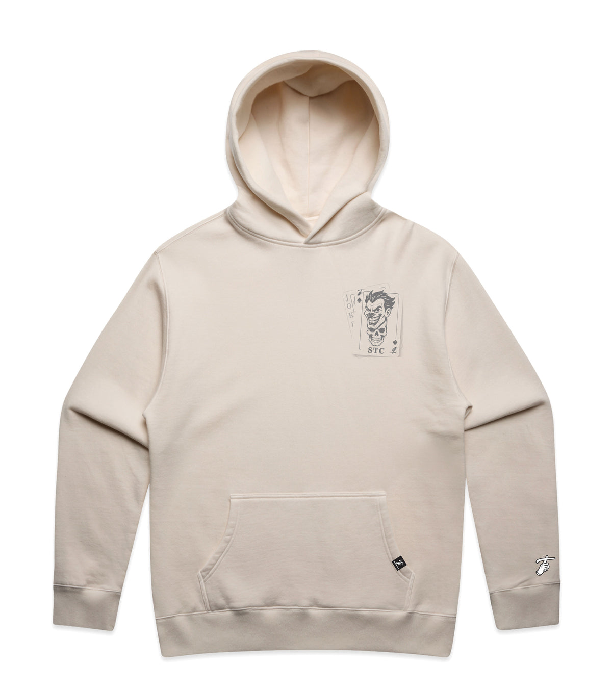 Faded Ecru Hoodie with Bold Graphic