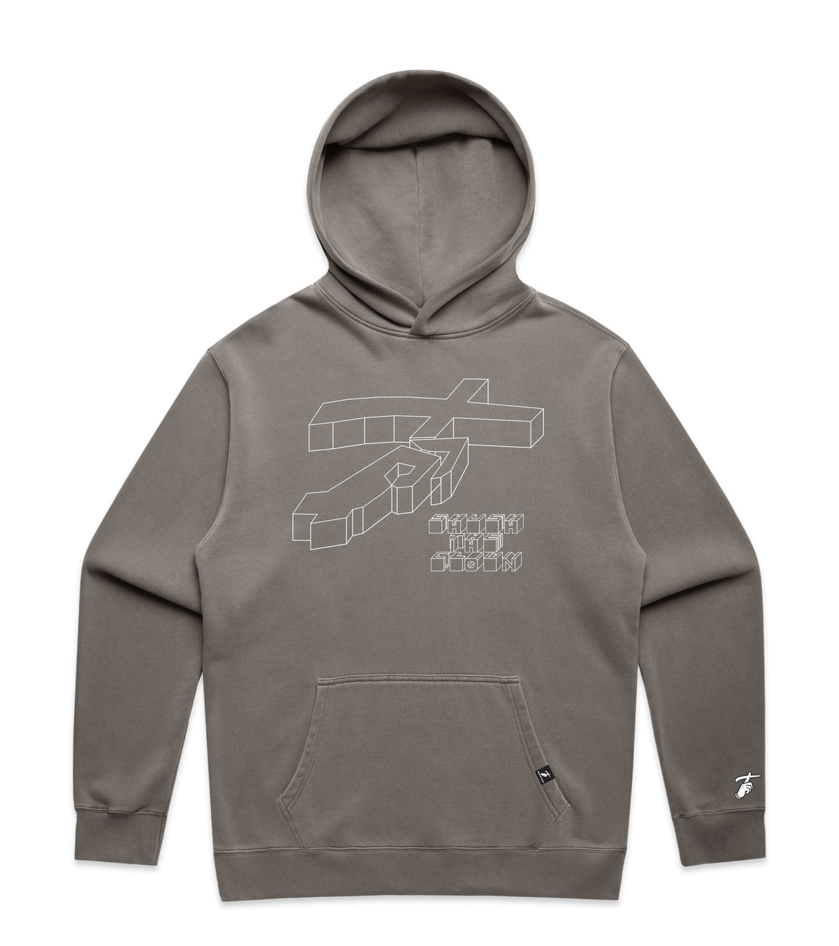 Faded Grey Hoodie with Bold Graphic