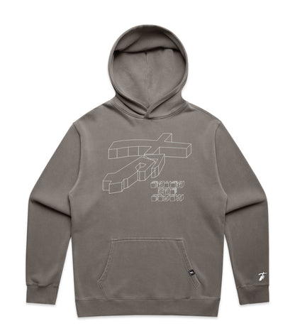 Faded Grey Hoodie with Bold Graphic