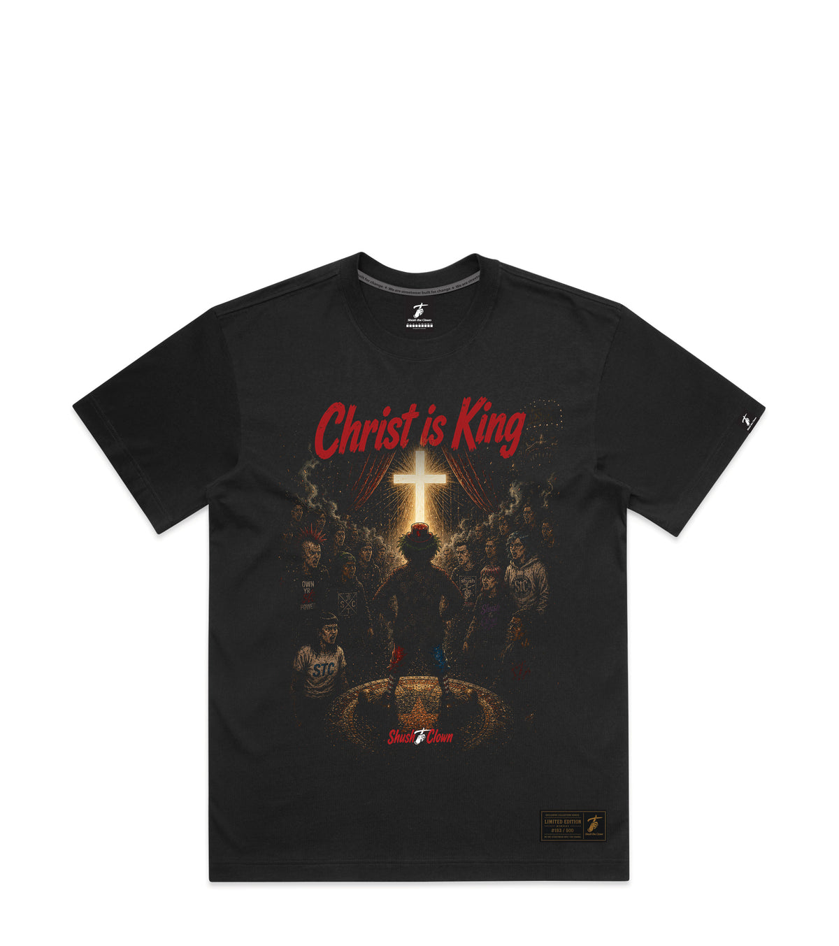 Faded Black T-Shirt with Bold Graphic