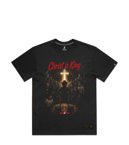 Faded Black T-Shirt with Bold Graphic