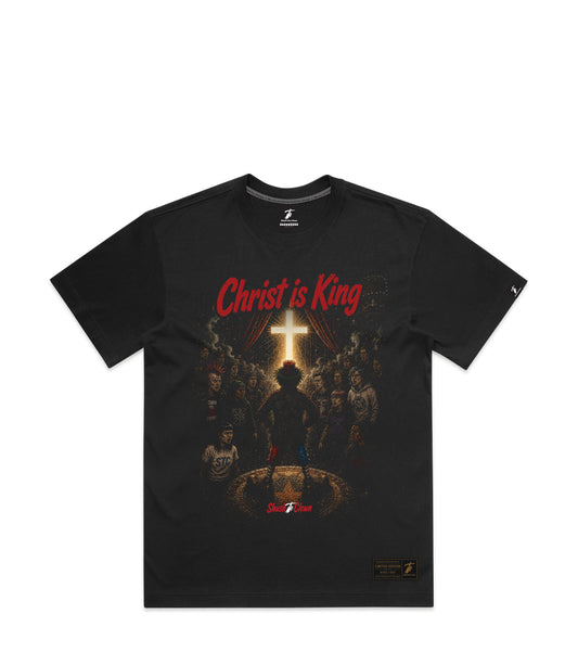 Faded Black T-Shirt with Bold Graphic