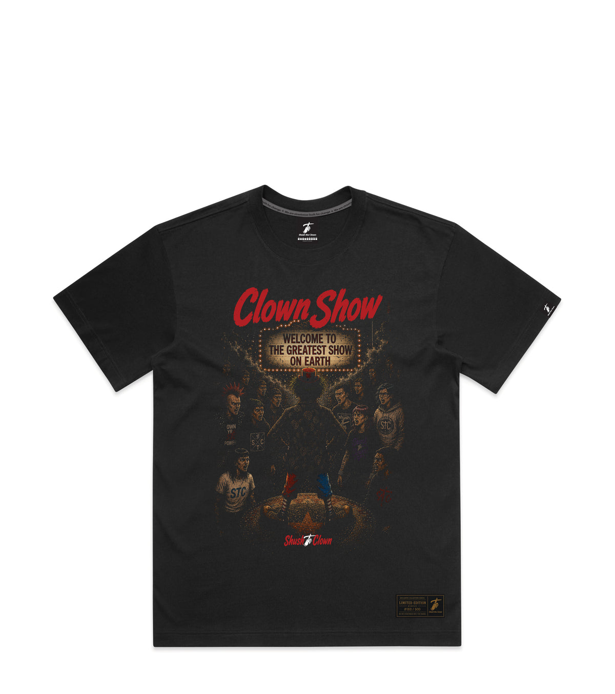 Faded Black T-Shirt with Bold Graphic