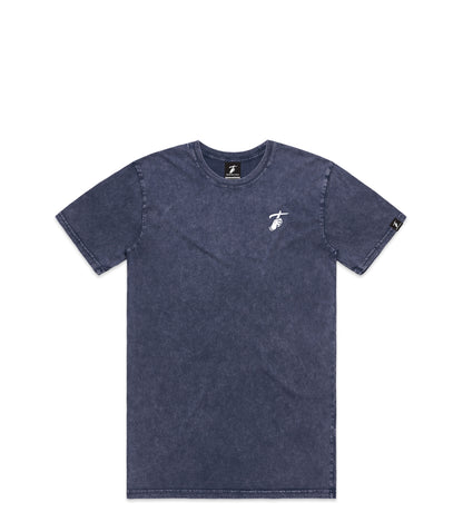 Blue Stone Wash T-Shirt with Bold Graphic