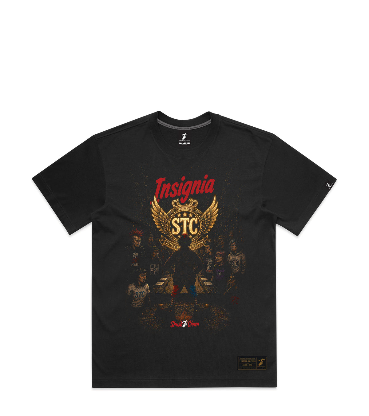 Faded Black T-Shirt with Bold Graphic