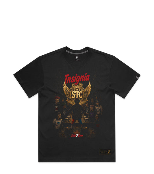 Faded Black T-Shirt with Bold Graphic