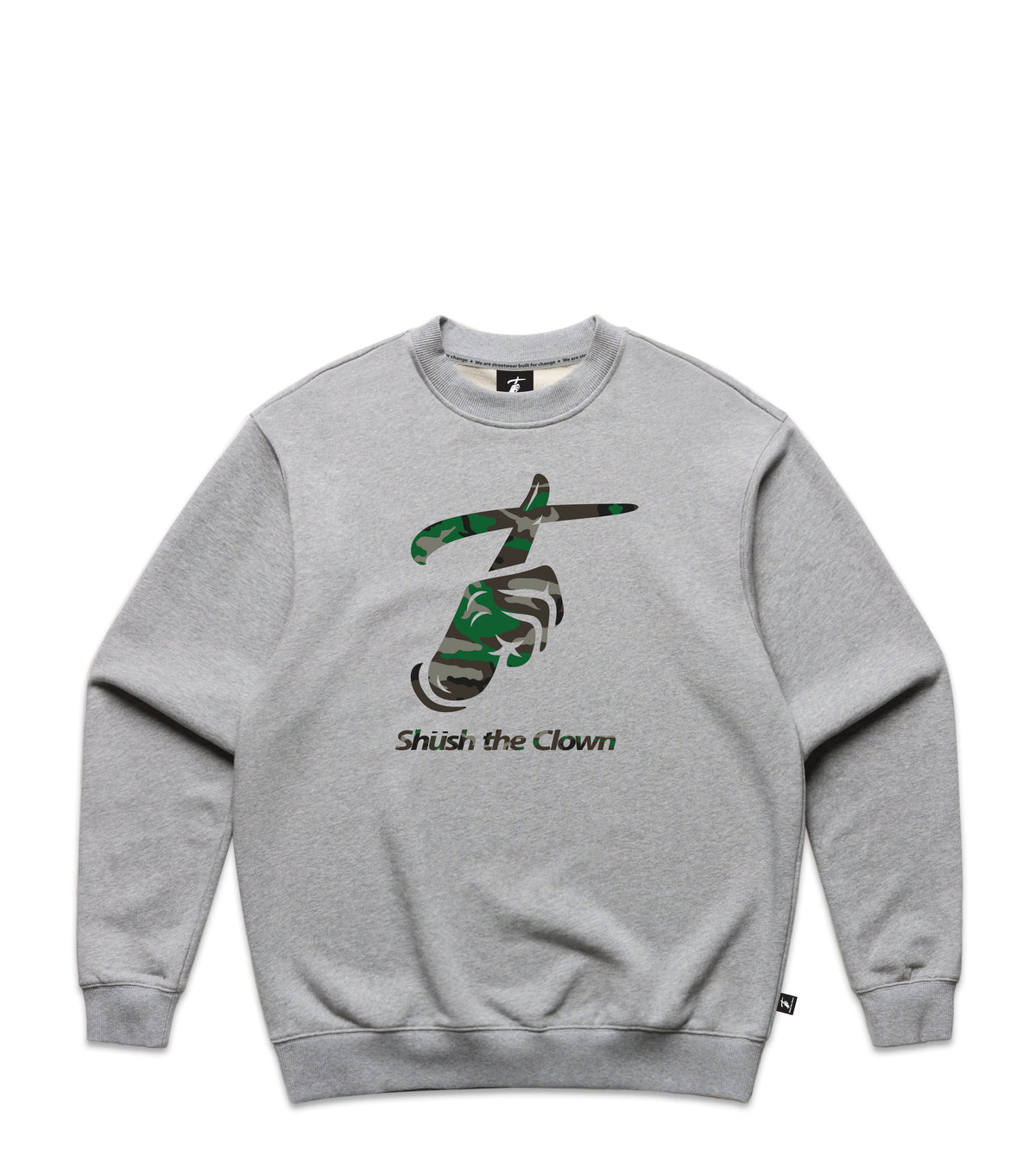 Grey Marle Crew with Bold Graphic