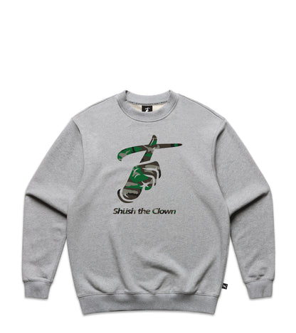 Grey Marle Crew with Bold Graphic