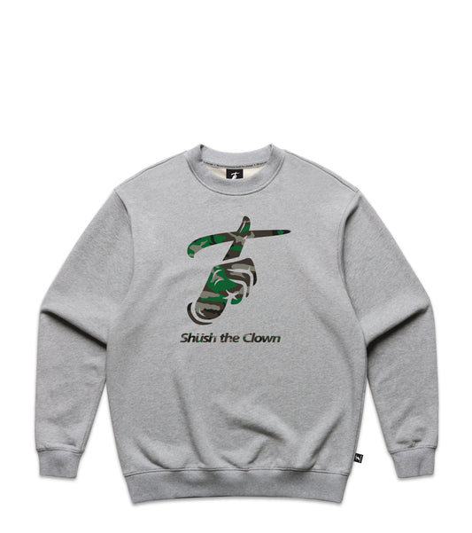 Grey Marle Crew with Bold Graphic