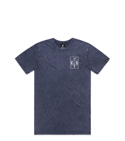 Blue Stone Wash T-Shirt with Bold Graphic
