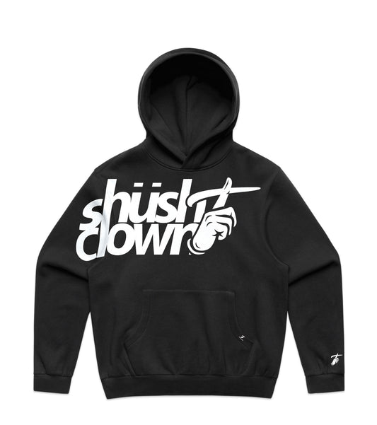 Black Hoodie with Wrap Print