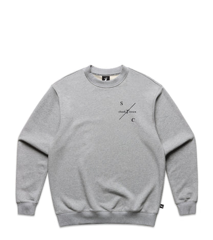 Grey Marle Crew with Bold Graphic