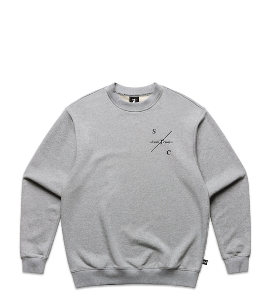 Grey Marle Crew with Bold Graphic