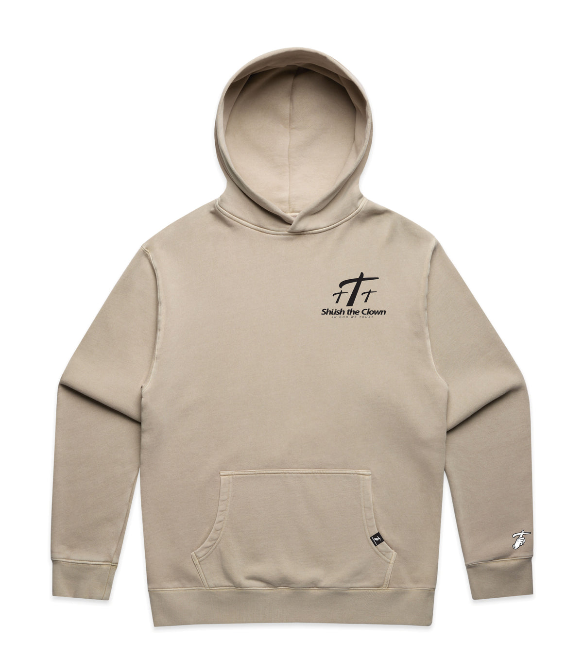 Faded Taupe Hoodie with Bold Graphic