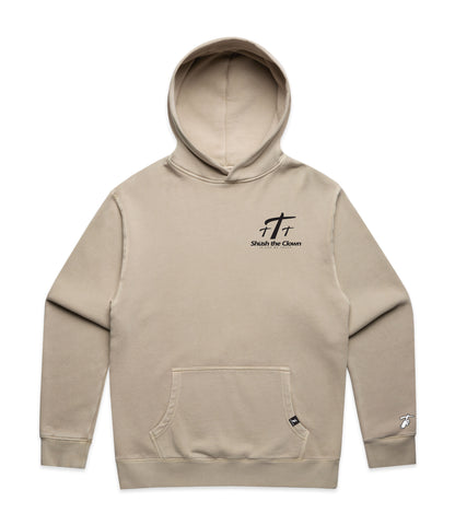 Faded Taupe Hoodie with Bold Graphic