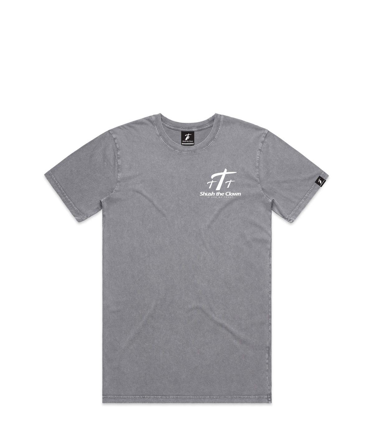 Ash Stone Wash T-Shirt with Bold Graphic