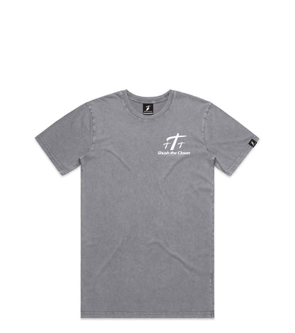 Ash Stone Wash T-Shirt with Bold Graphic