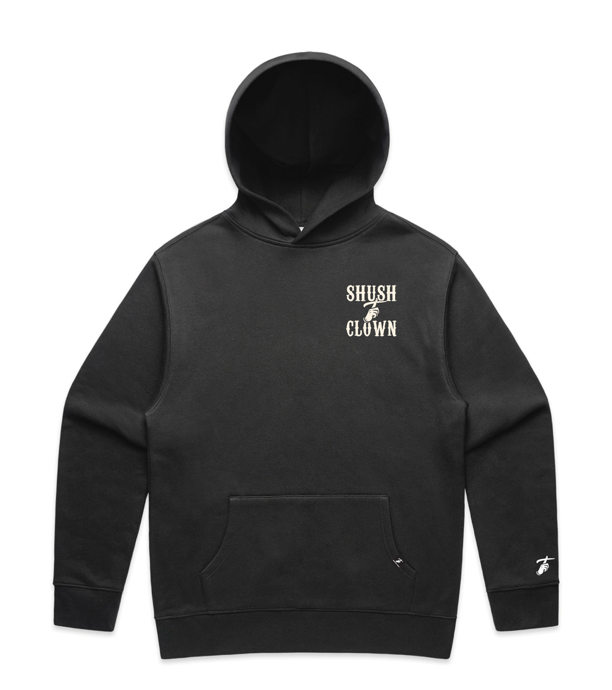 Faded Black Hoodie with Bold Graphic